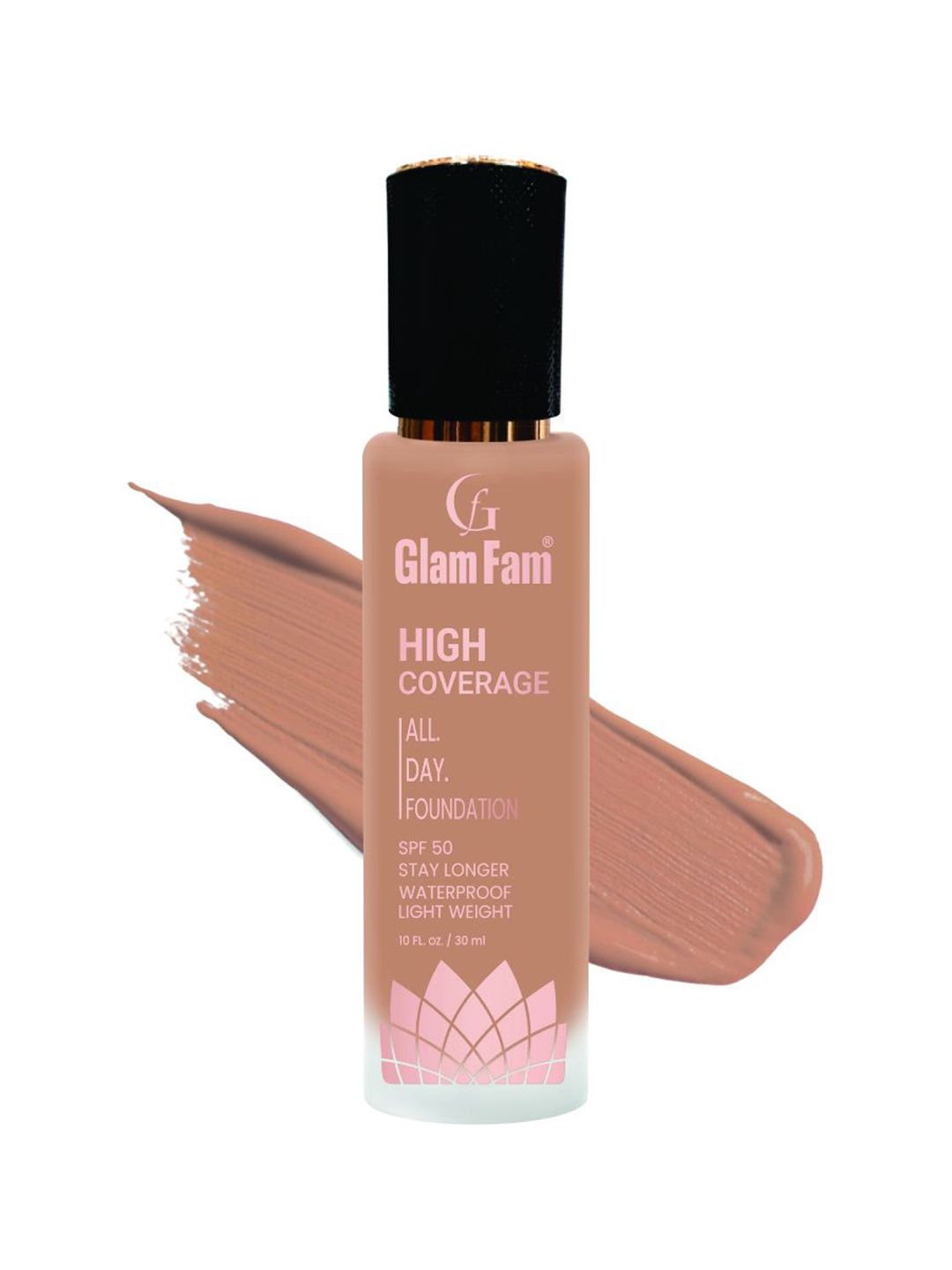 GlamFam High Coverage Waterproof Foundation- 30 ml- Sand Beige 06-image-36