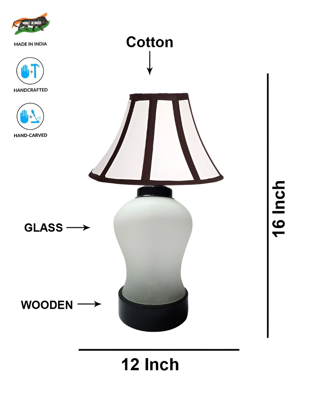 Aura Off White Glass Frustum Shaped Table Lamp-picture-19