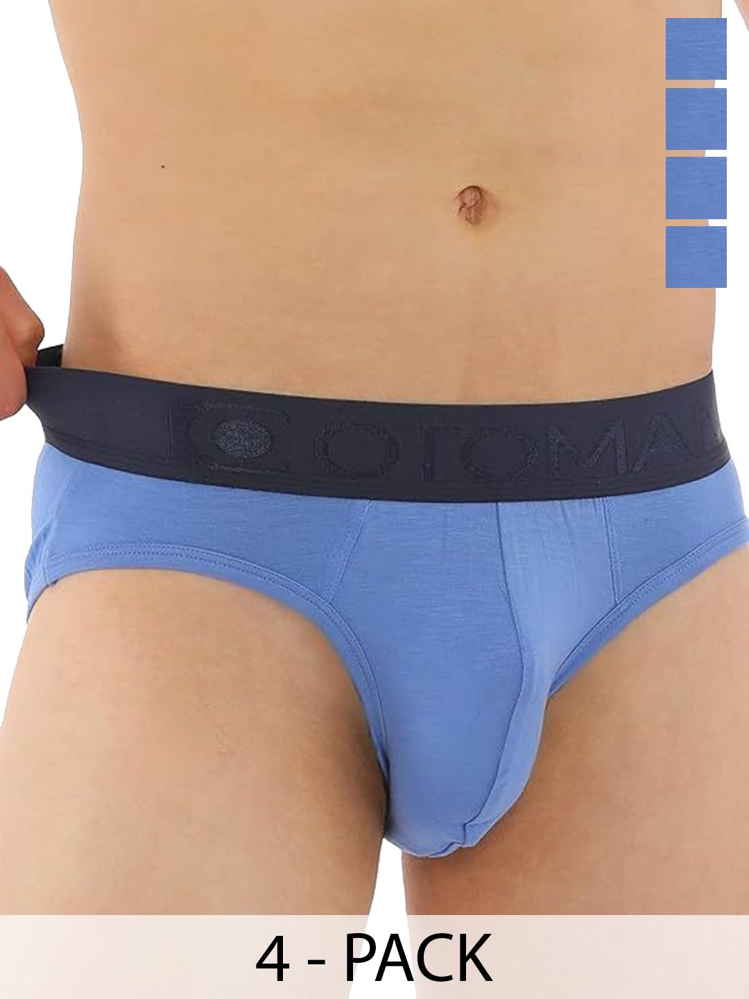 OTOMAN Pack Of 4 Mid Rise Breathable Briefs 4-SOLID-BRIEF-BLUE-S-image-31