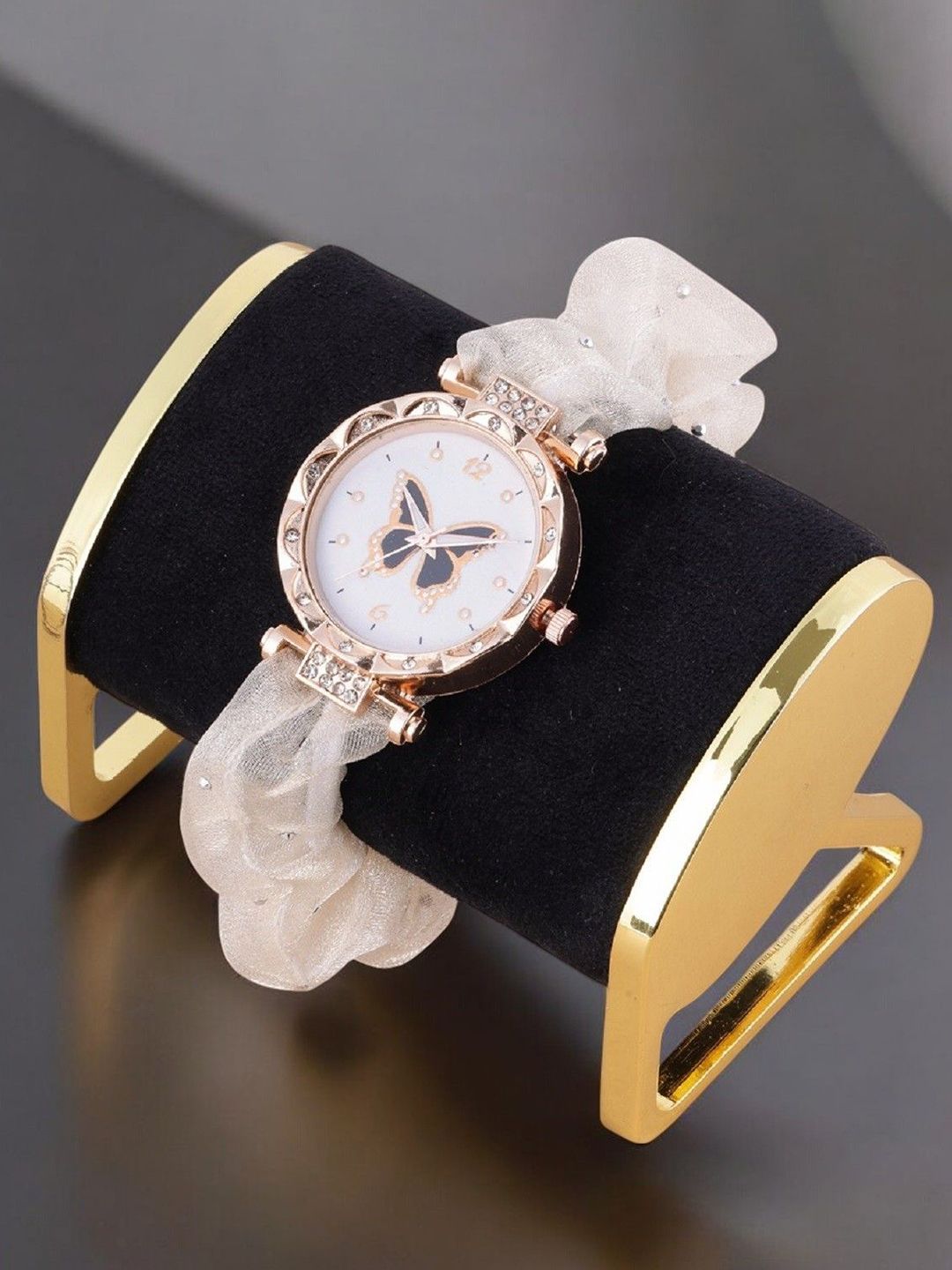 SZN Women Round Embellished Dial & Straps Analogue Watch Zudi Cream-picture-36