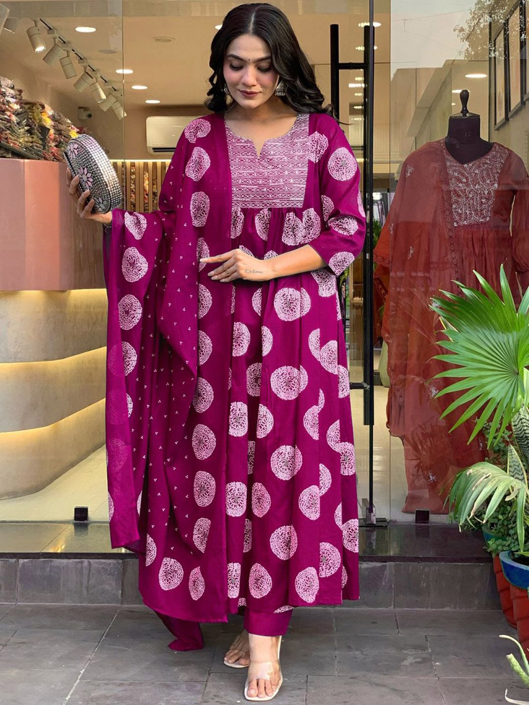 BAESD Women Ethnic Motifs Printed Panelled Kurta with Trousers & With Dupatta-picture-38