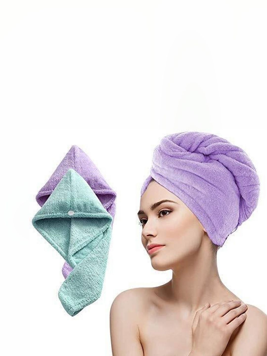 Fezora Purple & Peach 2 Pieces Cotton 500 GSM Bath Towel-picture-20