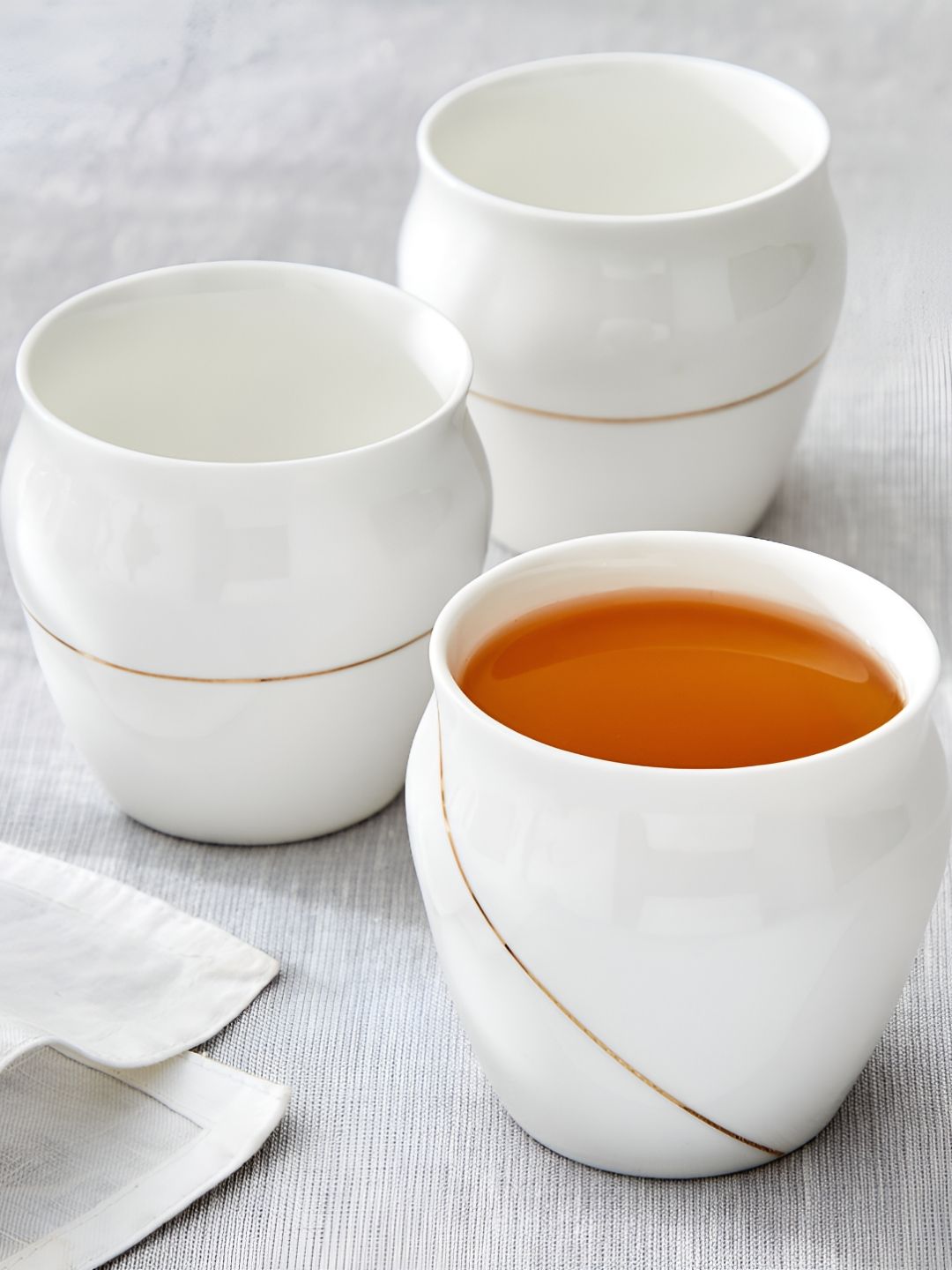 Home Centre mandarin opulence White & Beige 3 Pieces Porcelain Glossy Kulladh-picture-40