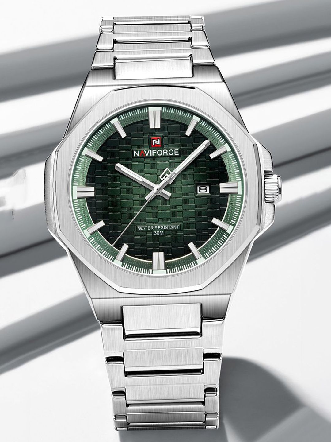Naviforce Men Dial & Stainless Steel Straps Analogue Date Aperture Watch NF9245 S GN S-picture-26