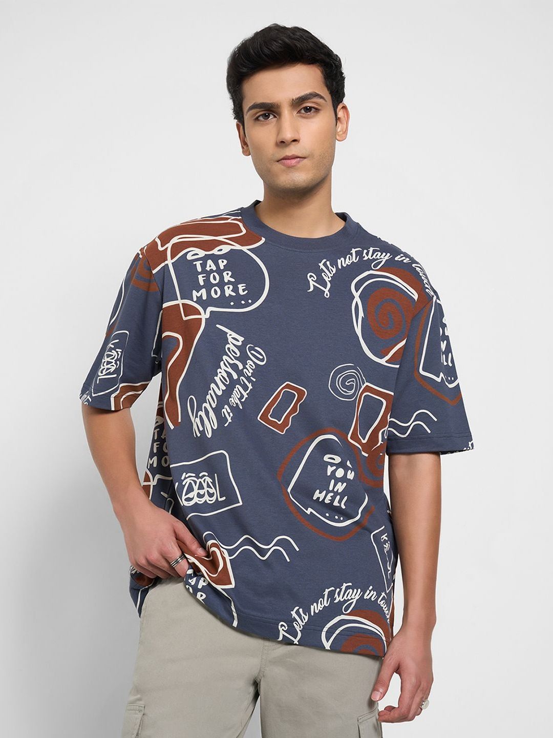 People Men Typography Printed Round Neck Cotton Relaxed Fit T-shirt-picture-18