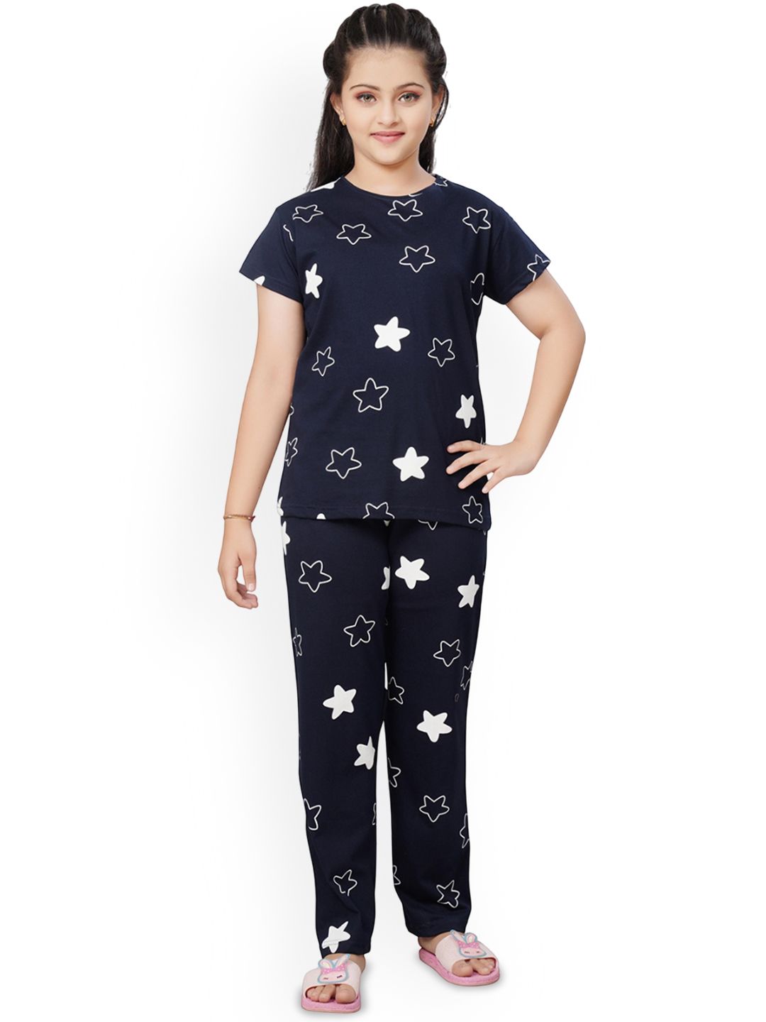 Ninos Dreams Girls Printed Night suit-picture-22