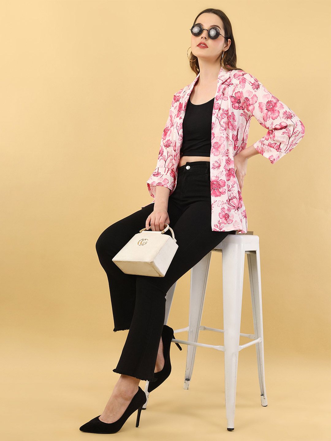 Rhe-Ana Women Floral Printed Open Front Jacket-picture-32