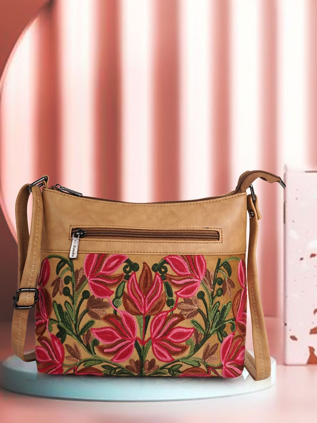 EVEDA Women Floral Printed Structured Sling Bag-picture-30