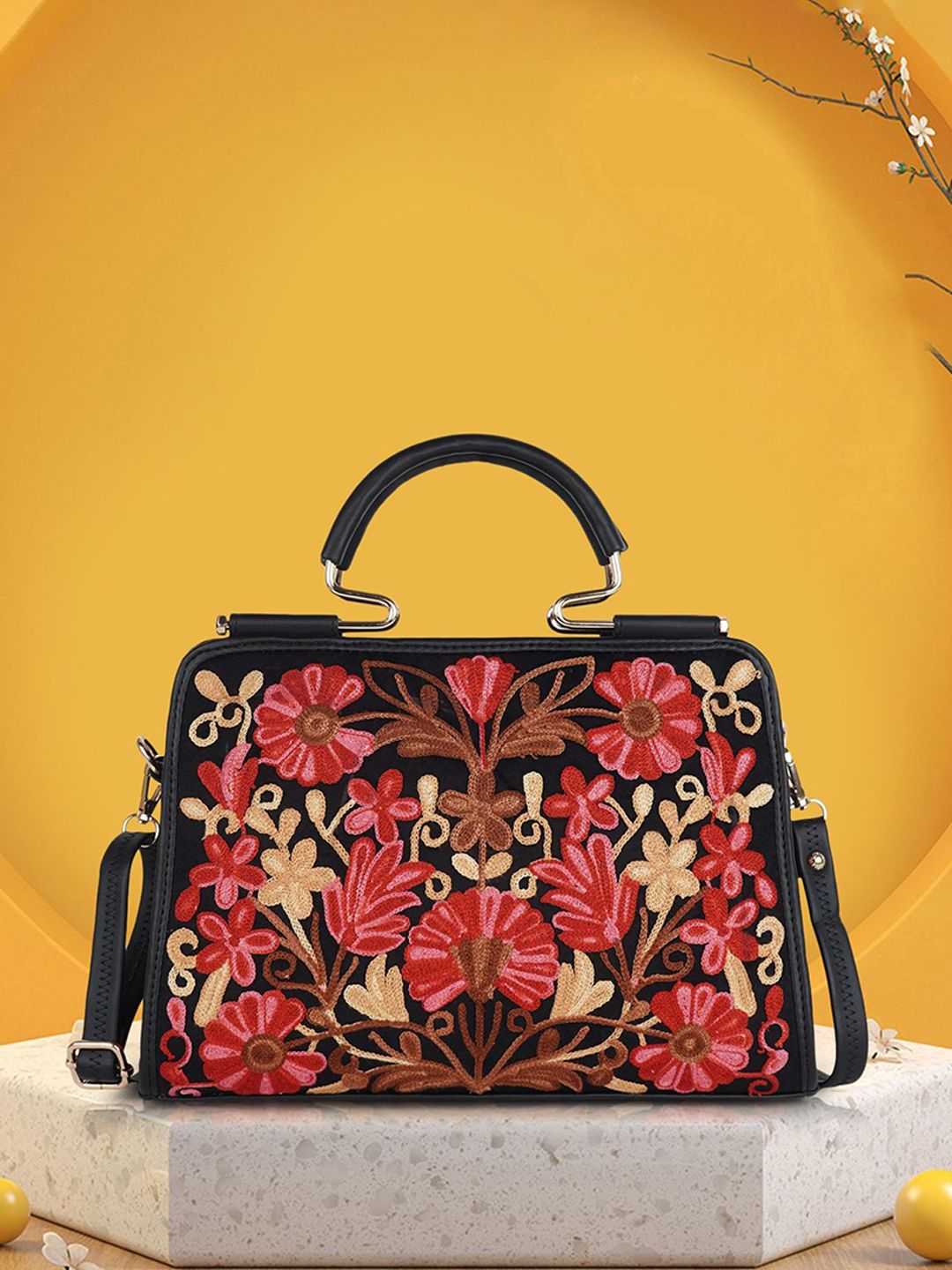 EVEDA Women Floral Printed Structured Satchel Bag-picture-32