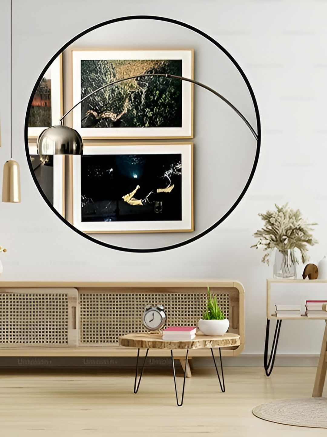 Ali.G.I Black Round Glass Wall Mirror-image-29