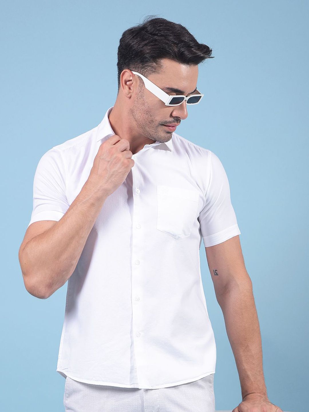 Crimsoune Club Men Solid Classic Slim Fit Casual Shirt-picture-39