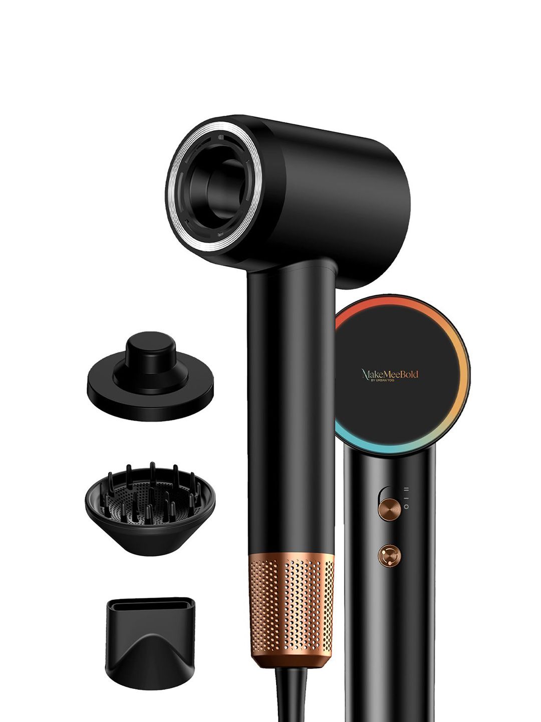 MAKEMEEBOLD High Speed Hair Dryer For Hair With Diffuser & Concentrator - Black