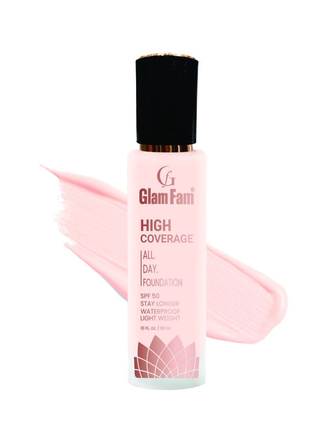 GlamFam High Coverage Waterproof Foundation- 30 ml- Porcelian 01-image-15