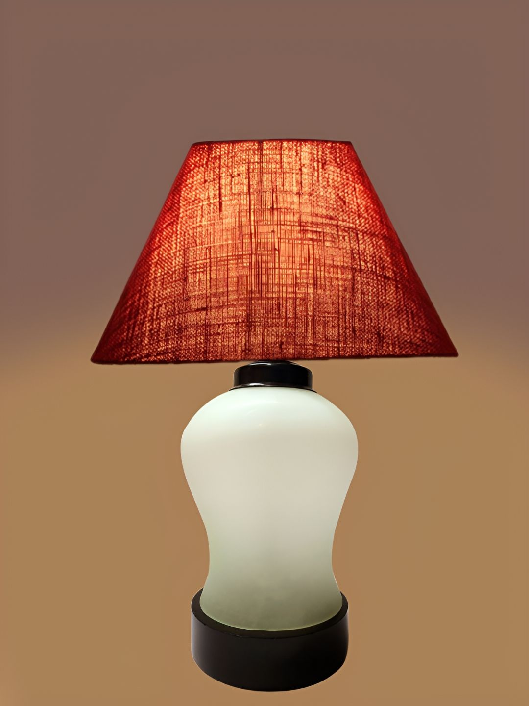 Aura Maroon Glass Frustum Shaped Table Lamp-picture-15