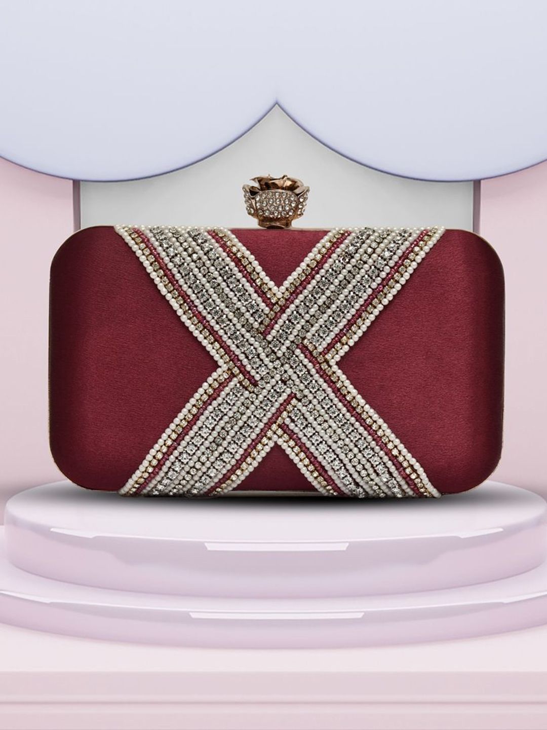 FOR THE BEAUTIFUL YOU Embellished Box Clutch-picture-14