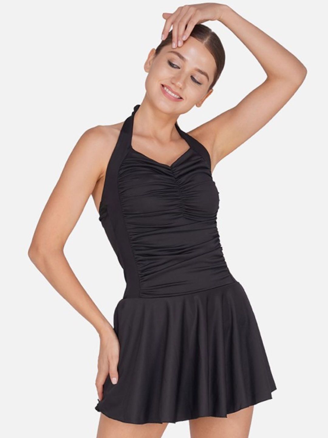 Poftik Padded Halter Neck Swimming Dress-image-14