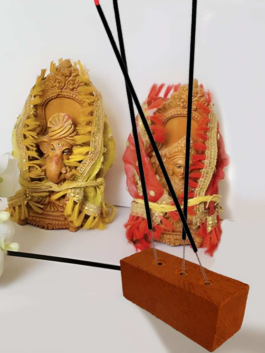 EMPEROR ART GALLERY Brown Jackfruit Wooden 3 Holes Incense Stick Holder-image-5