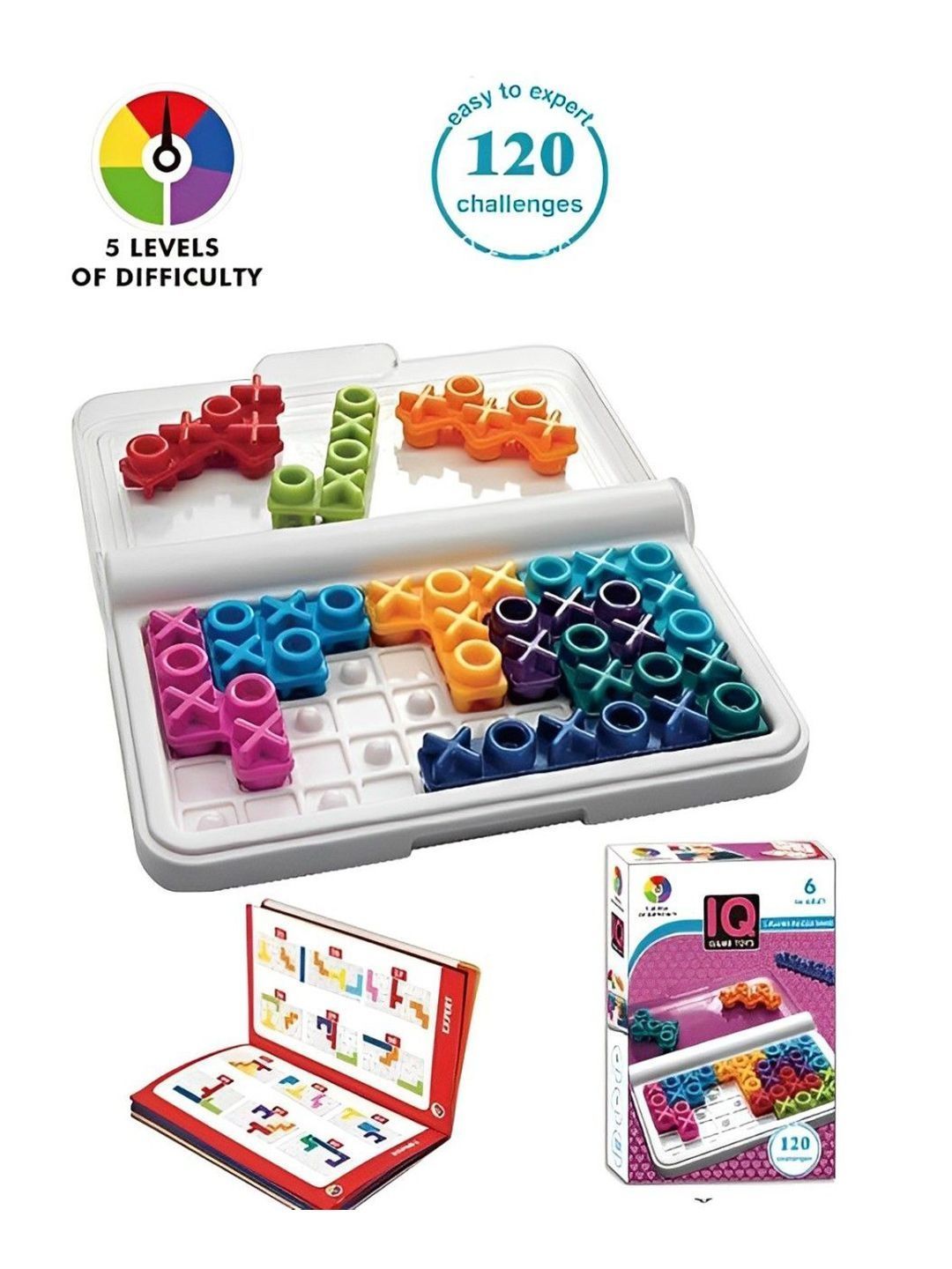 PIPALIYA Kids IQ Game Brain Teaser XOXO Puzzle Toys 120 Challenges With 5 Levels-image-48