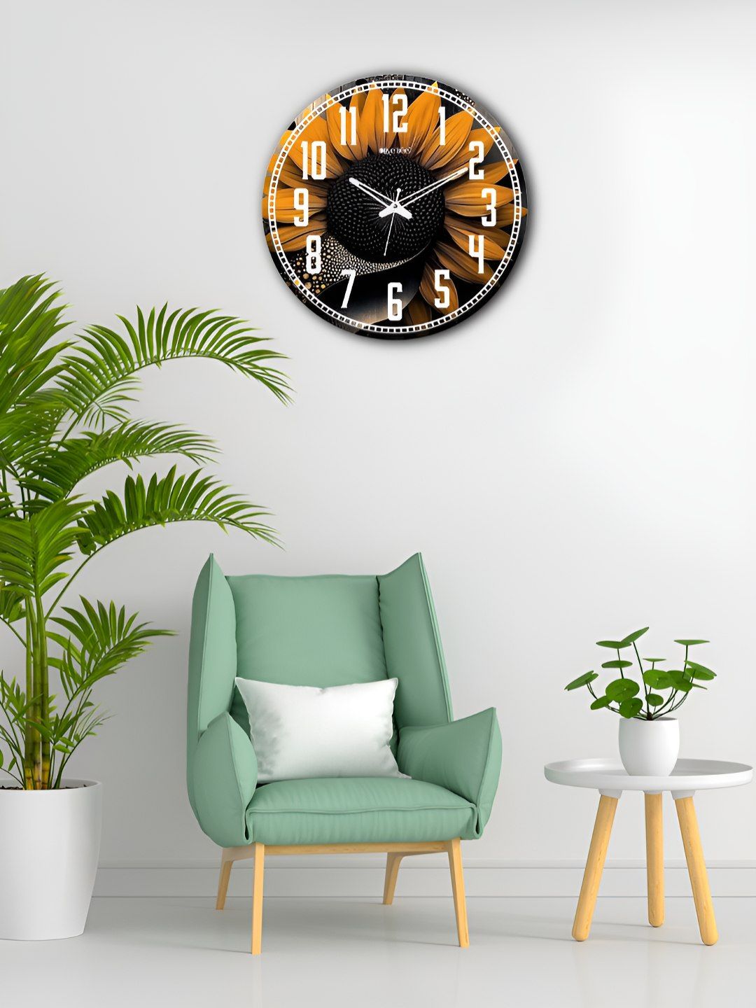 OLIVE TREE Brown & White Printed Contemporary Wood Wall Clock-picture-36