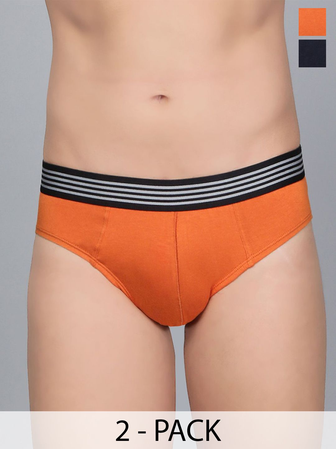 Mast & Harbour Pack Of 2 Mid-Rise Basic Briefs MnH_001_BRF_OR_NB_2PC-picture-20