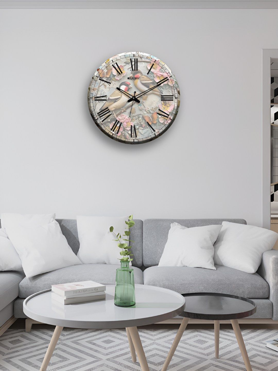 OLIVE TREE White & Brown Printed Analogue Contemporary Wooden Wall Clock-image-48