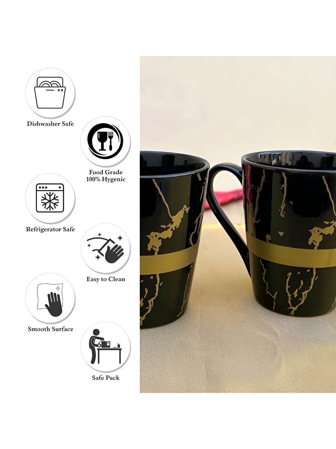 Divy Aarambh Stories Black & Brown 2 Pieces Printed Ceramic Glossy Cups And Mugs-picture-18