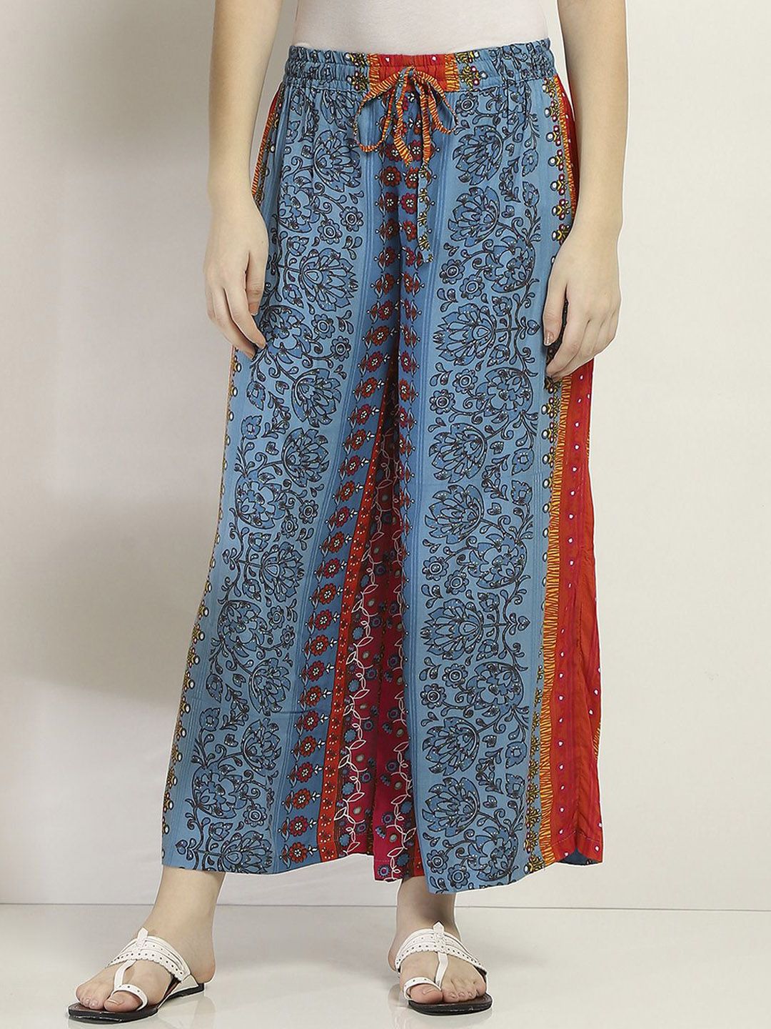 Rangriti Women Printed Smart Straight Fit Trousers-image-24