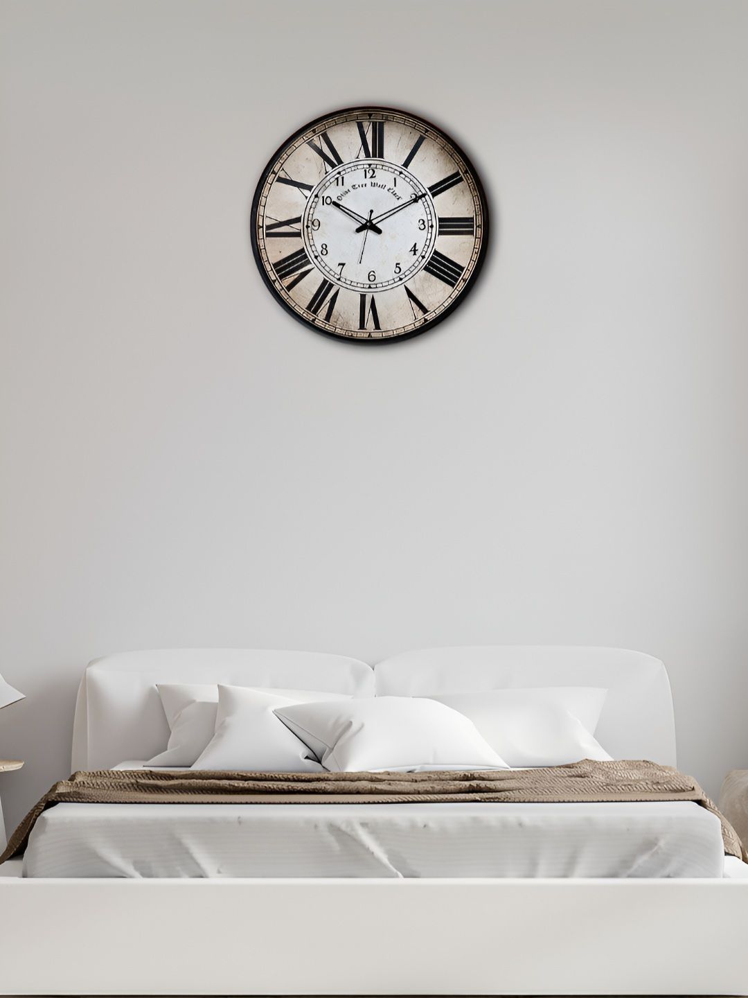 OLIVE TREE Wooden Wall Clock Black & Brown Printed Round Contemporary Wall Clock-picture-30