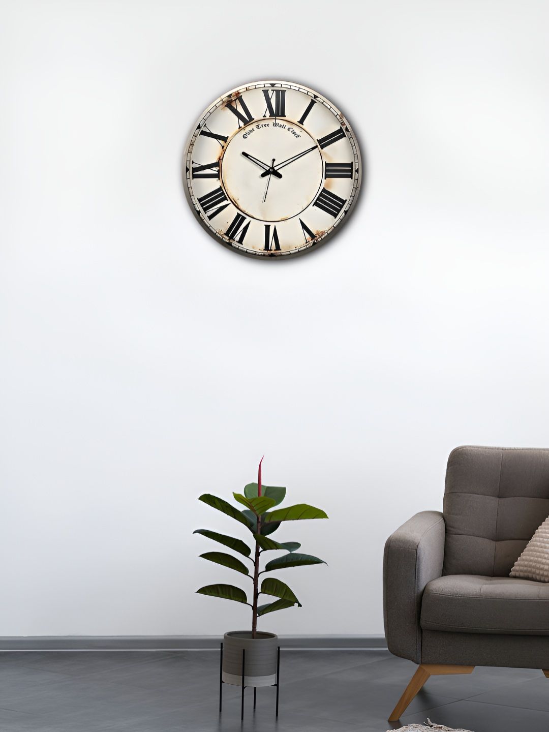OLIVE TREE White & Black Printed Analogue Contemporary Wooden Wall Clock-image-35