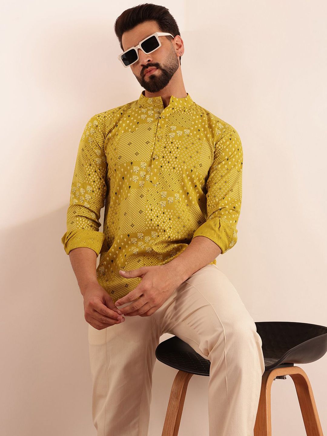 Anouk Ethnic Motifs Printed Mandarin Collar Short Kurta-picture-45