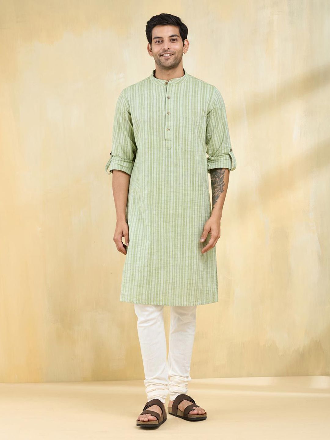 Fabindia Men Striped Cotton Kurta-picture-38