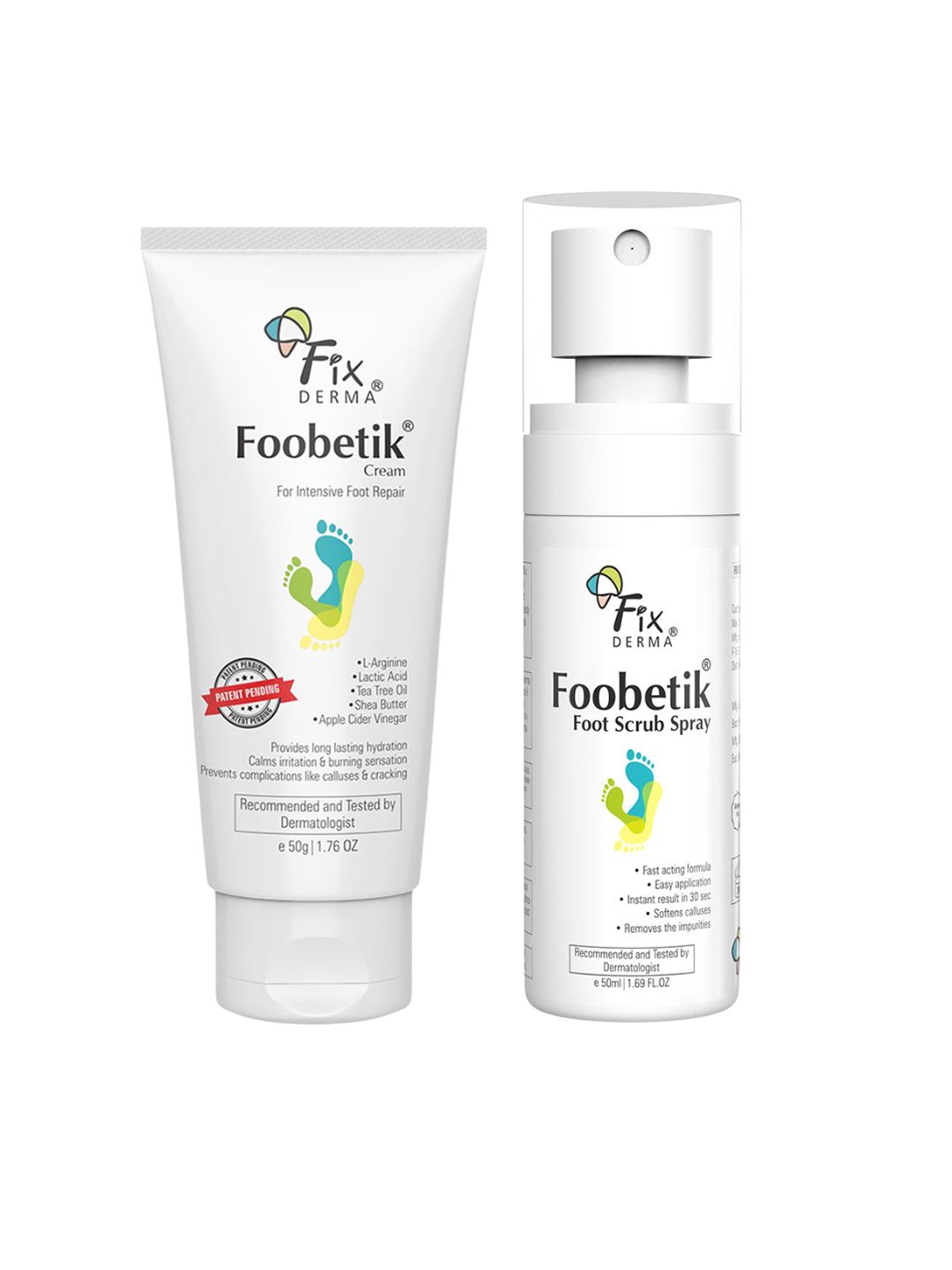 FIXDERMA Set Of 2 Foobetik Foot Scrub Spray & Cream- 50 g Each-image-32