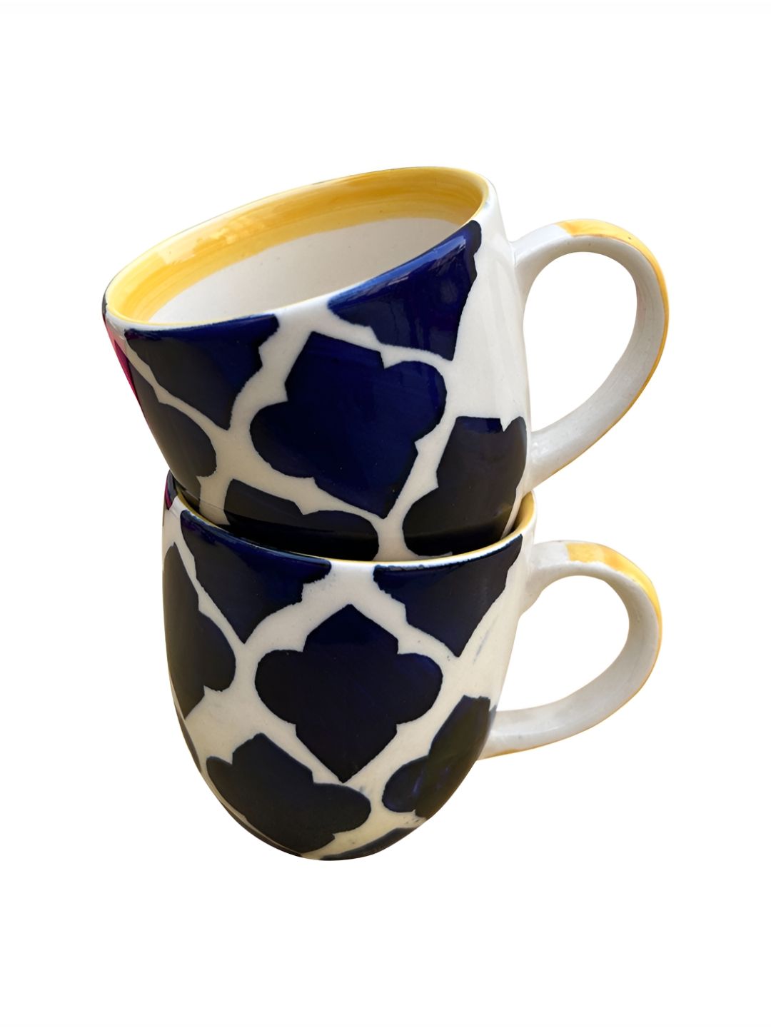 Divy Aarambh Stories Blue & White 6 Pieces Printed Ceramic Glossy Cups-image-33