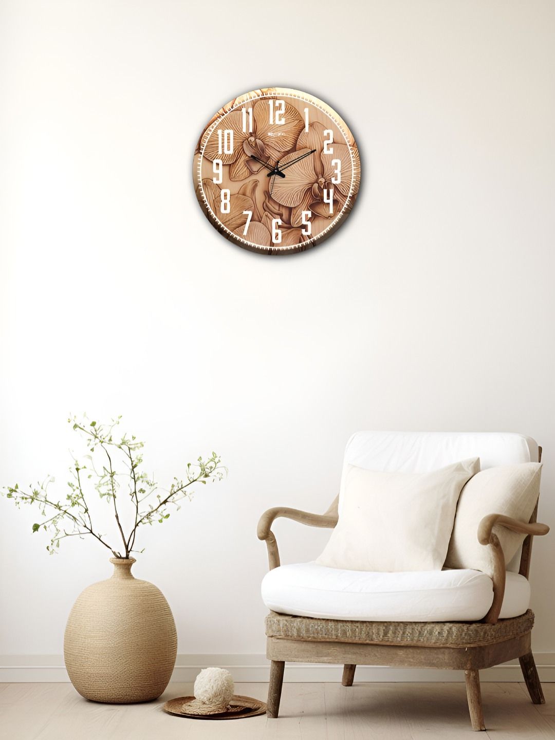 OLIVE TREE Brown & Black Printed Contemporary Wood Wall Clock-picture-37