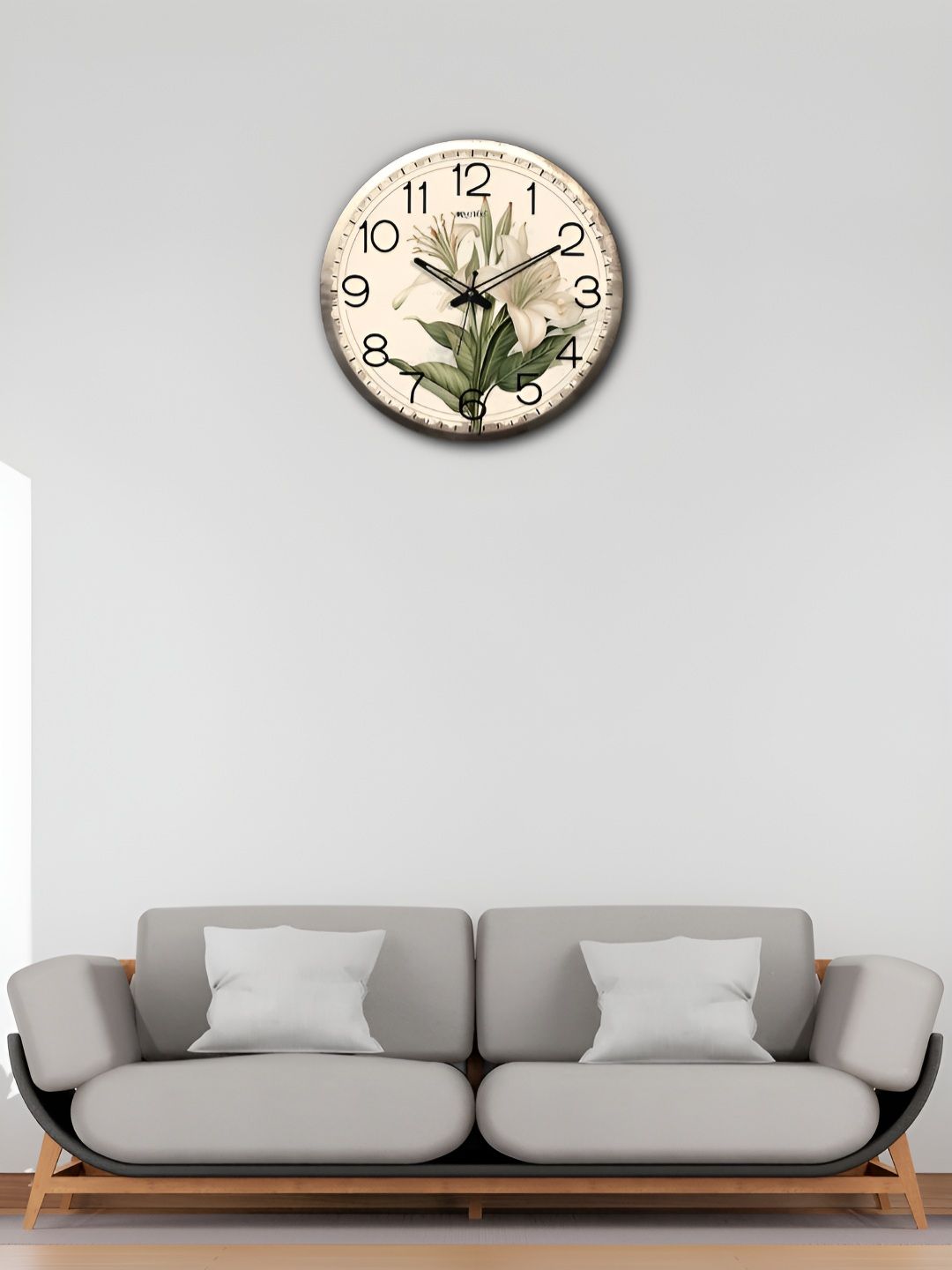 OLIVE TREE Beige & Green Printed Contemporary Wood Wall Clock-image-35