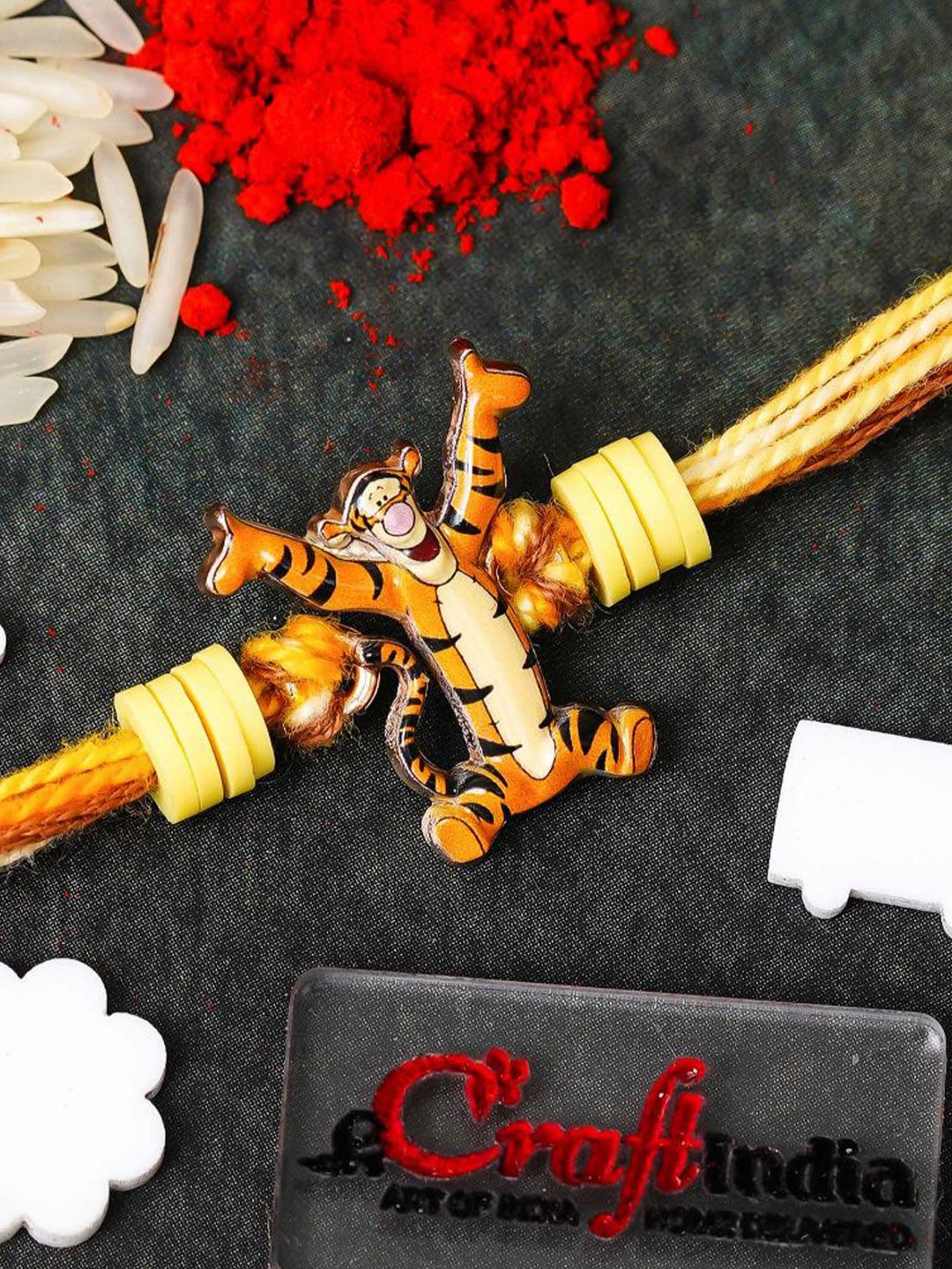 eCraftIndia Winnie The Pooh Tiger Design Thread Rakhi-picture-36