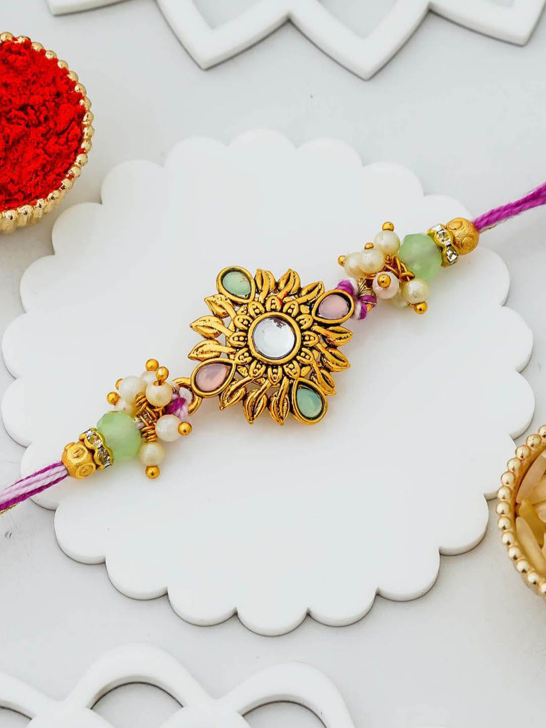 eCraftIndia Thread Beautiful Floral Rakhi-picture-28