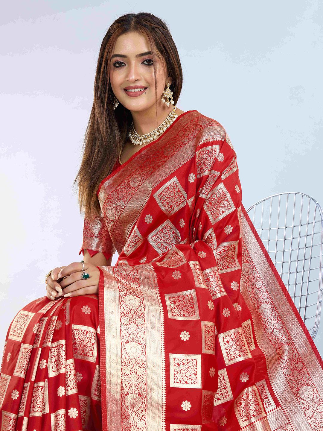 PBS PRINTS Women Woven Design Zari Pure Silk Banarasi Saree-picture-32