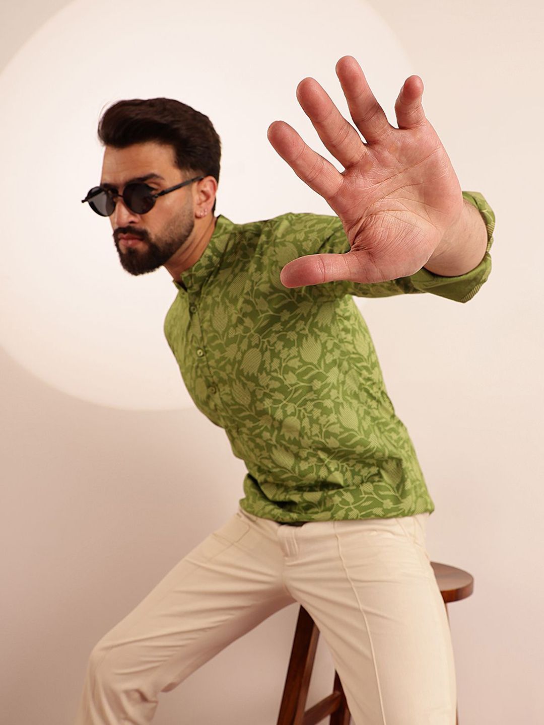 Anouk Floral Printed Mandarin Collar Short Kurta-picture-40