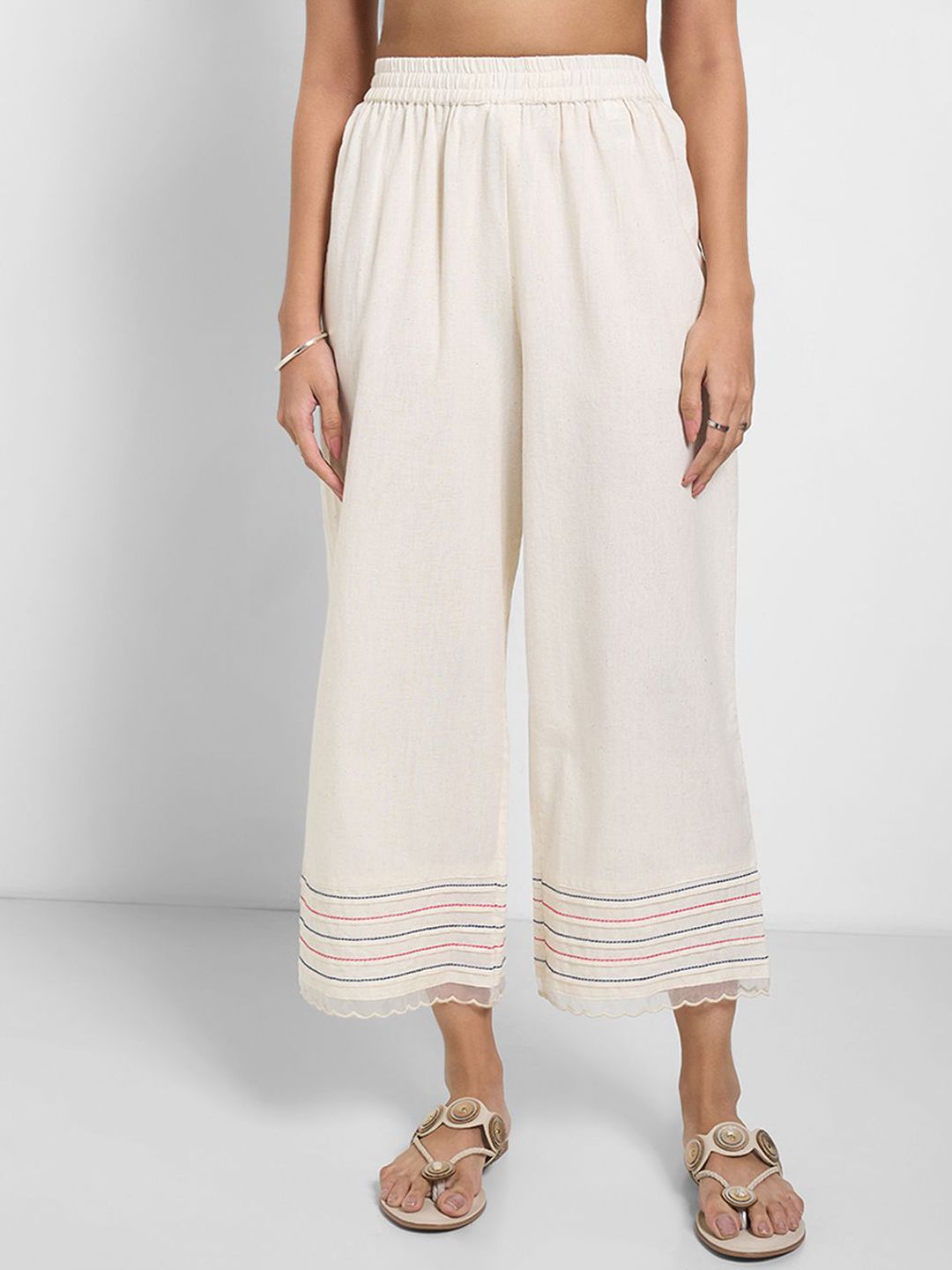 RANGMANCH BY PANTALOONS Women Embroidered Trousers-picture-36