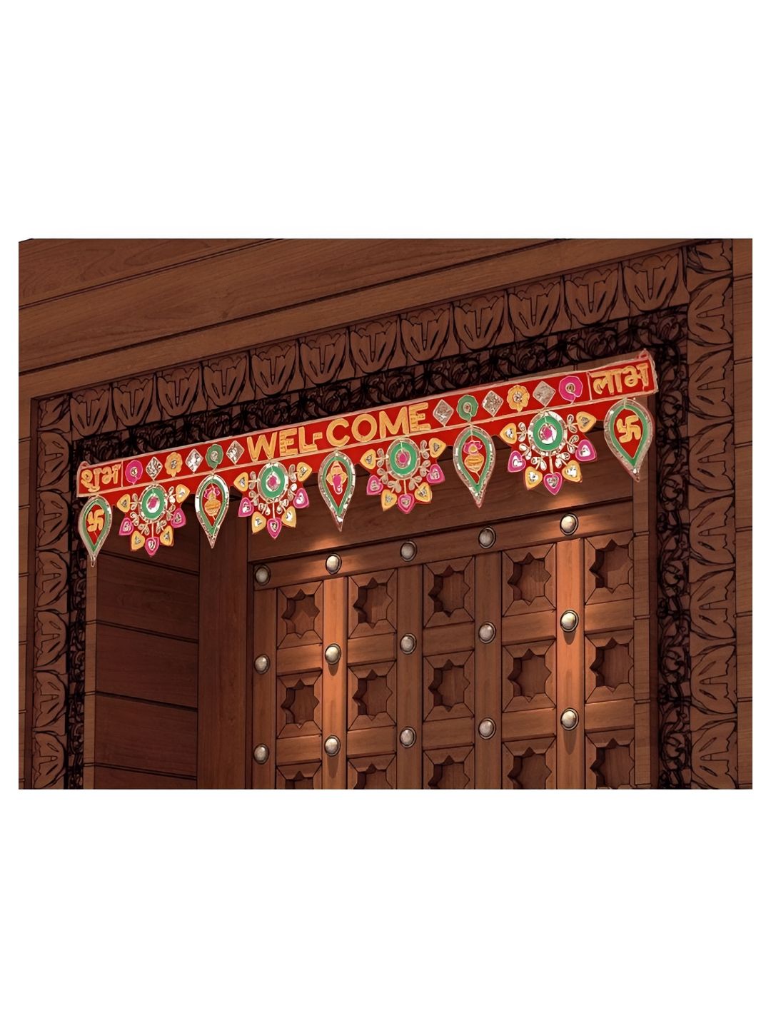 Aura Red & Green Welcome Toran Bandarwal For Main Door Entrance