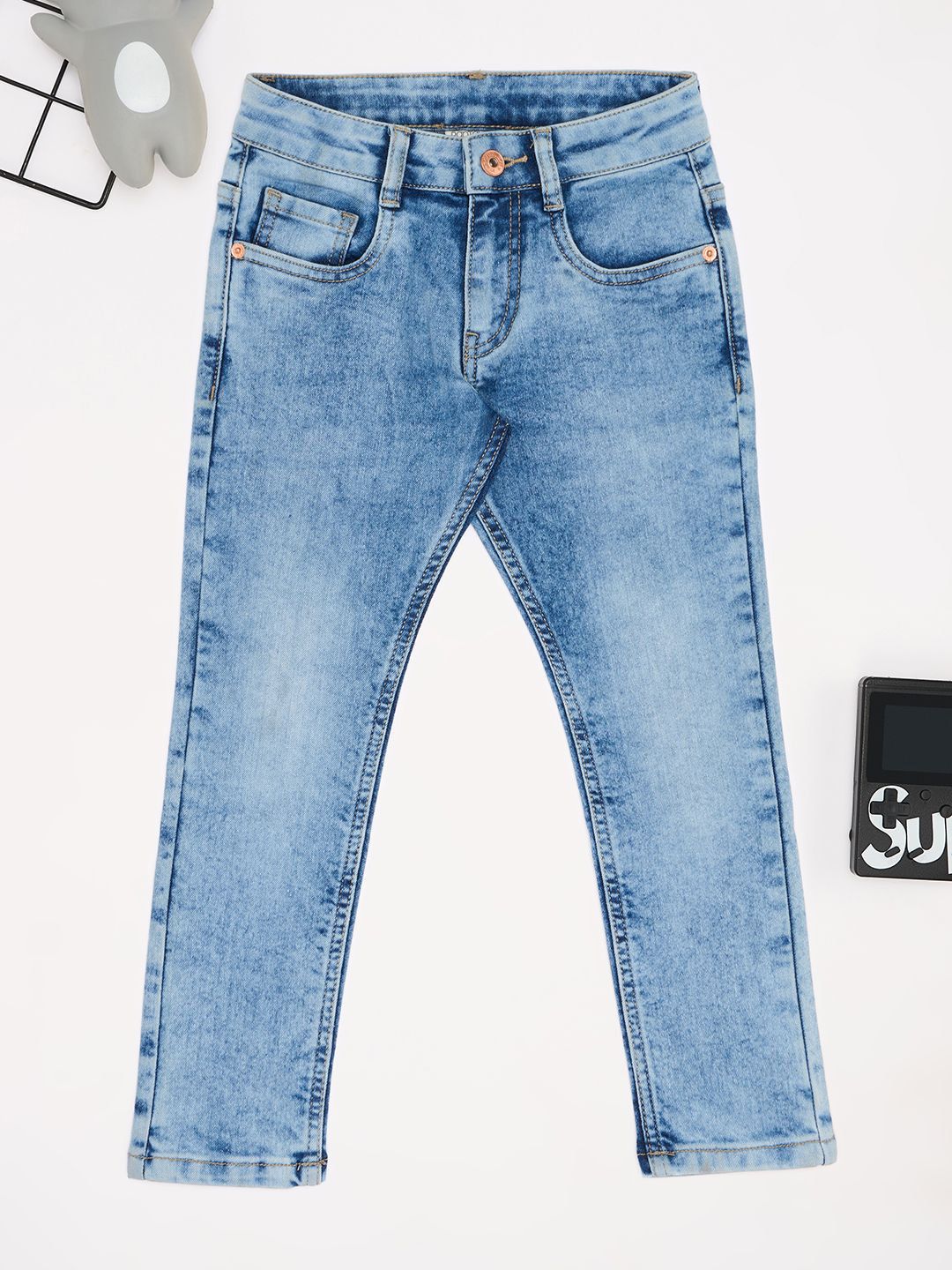 Pantaloons Junior Boys Regular Fit Mid-Rise Heavy Fade Jeans-picture-19