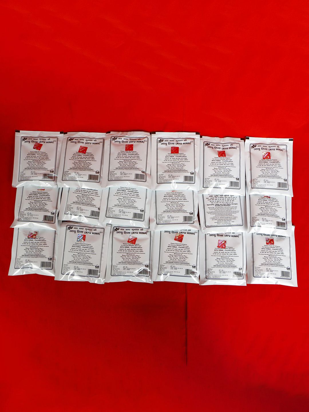 AYU HINA Set Of 18 Henna Powder For Hair Color - 45 g Each - Natural Black-picture-31