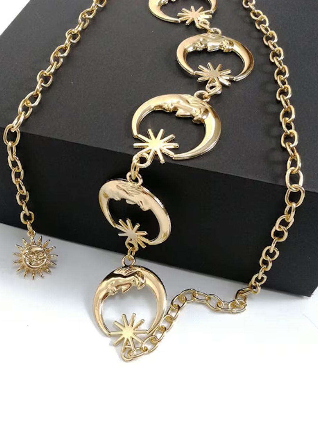 Peora Gold Plated Moon Star Style Waist Chain-picture-23