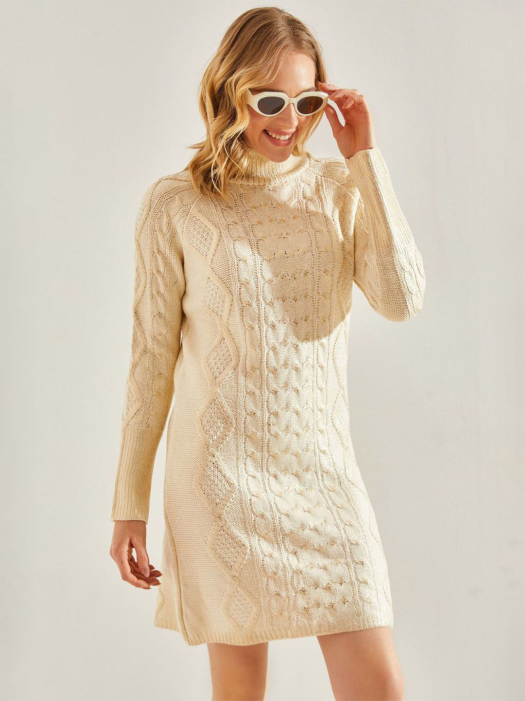 BIANCO LUCCI Women Striped Self Design Sheath Above Knee Dress-image-39