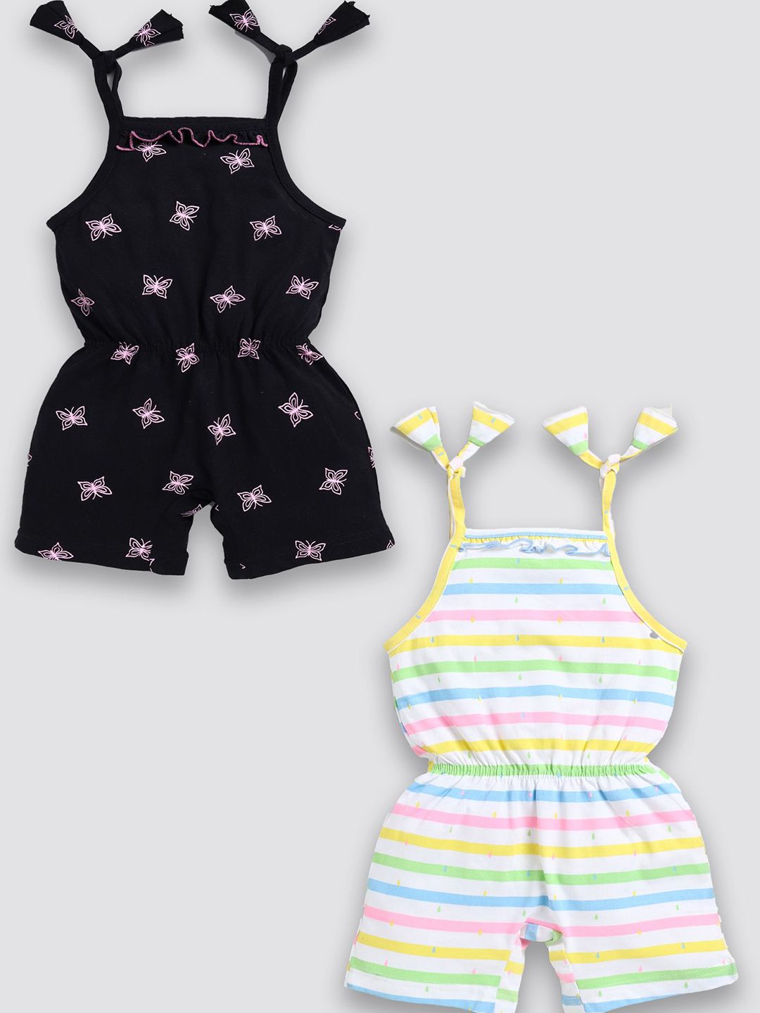 TINY BINY Girls Pack of 2 Pure Cotton Printed Jumpsuit-picture-22