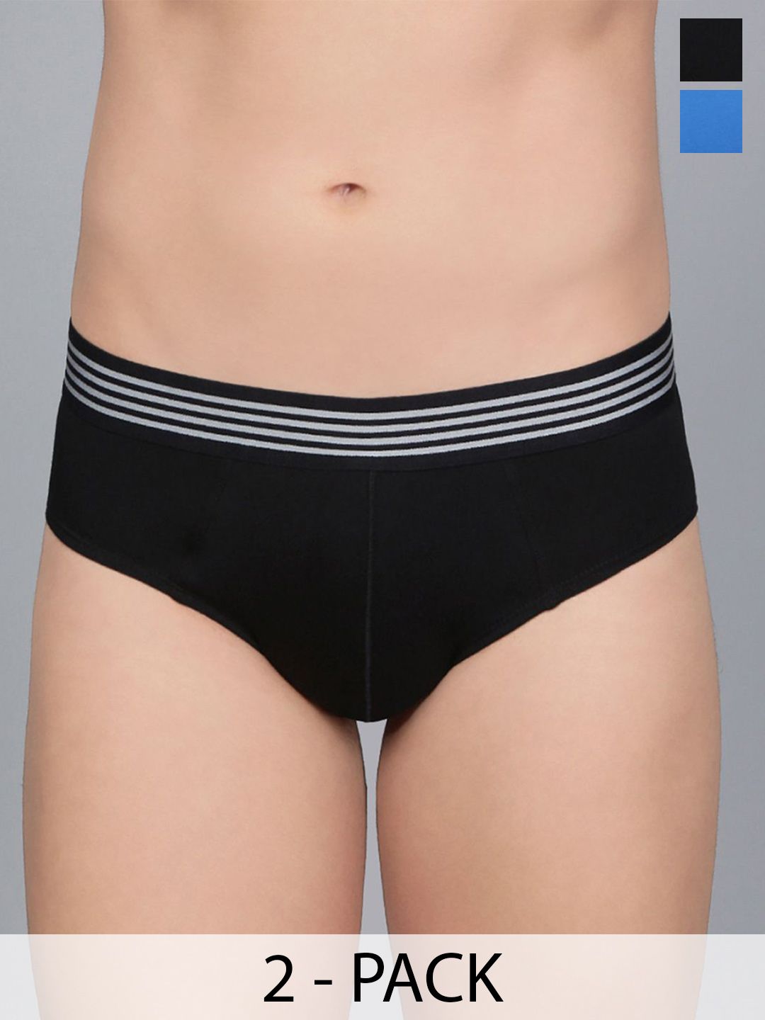 Mast & Harbour Pack Of 2 Cotton Mid-Rise Basic Briefs MnH_001_BRF_BLK_RB_2PC-image-42