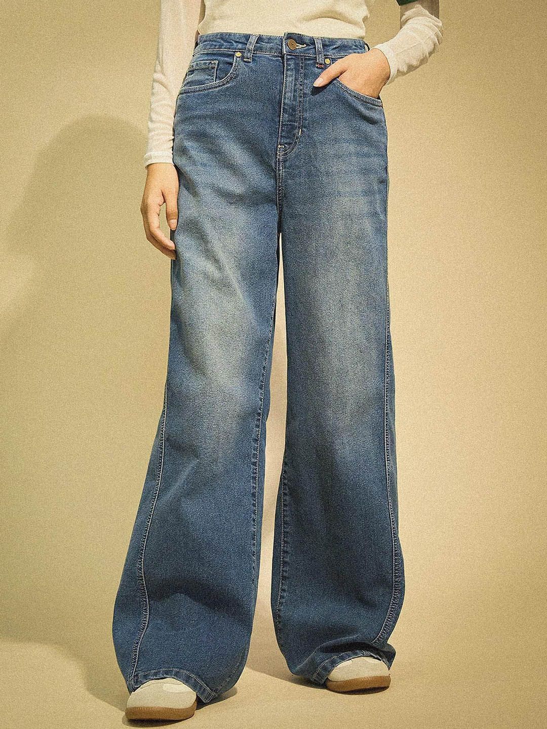 Flying Machine Women Cotton High Rise Baggy Fit Jeans-picture-26