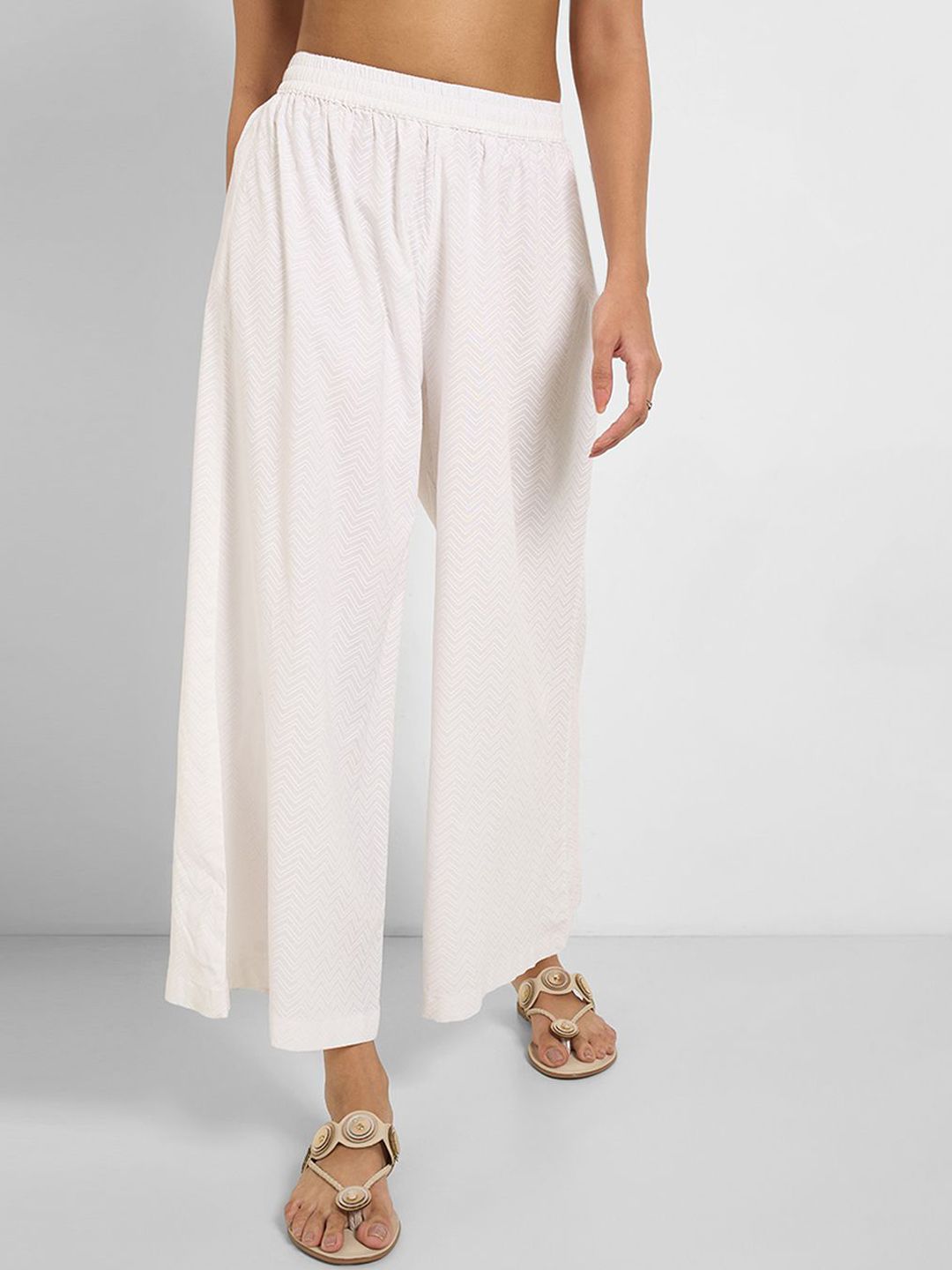 RANGMANCH BY PANTALOONS Women Printed Flared Trousers-picture-37