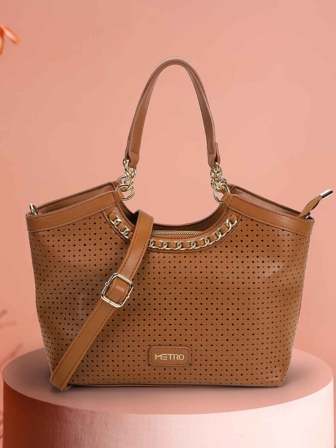 Metro PU Structured Handheld Bag with Cut Work-picture-26